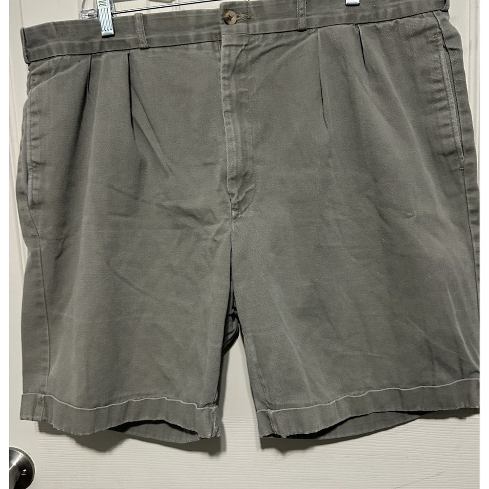 Vintage 90s Duck Head Mens Green Pleated Chino Shorts Size 40 Made In USA - Picture 1 of 4